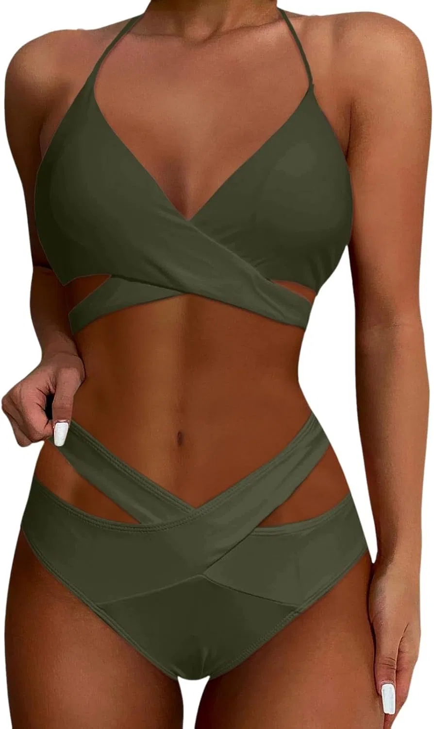 Женский бикини-комплект с push-up топом Generic, Green