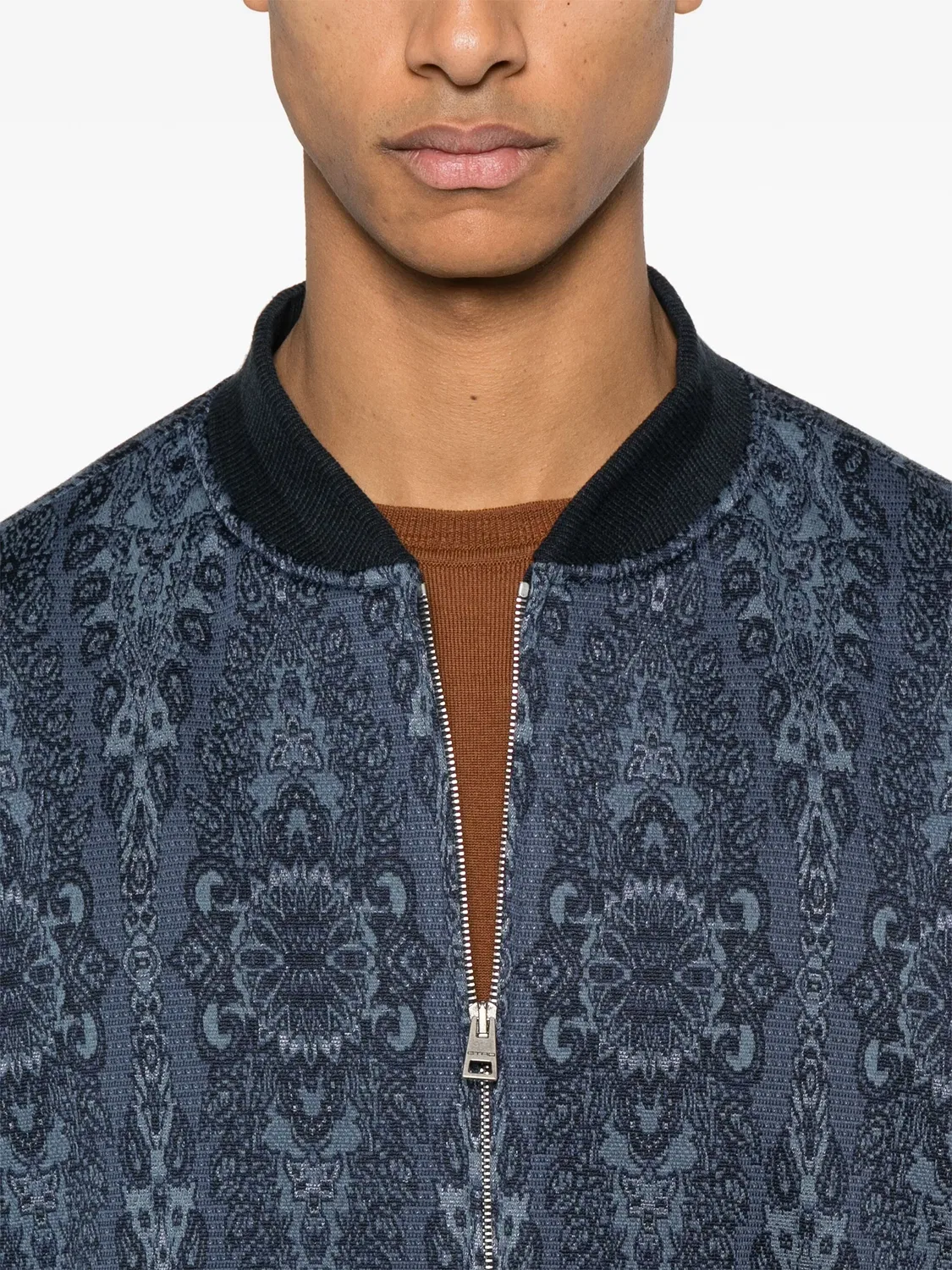 Бомбер с узорчатым жаккардом ETRO, синий — фото 4