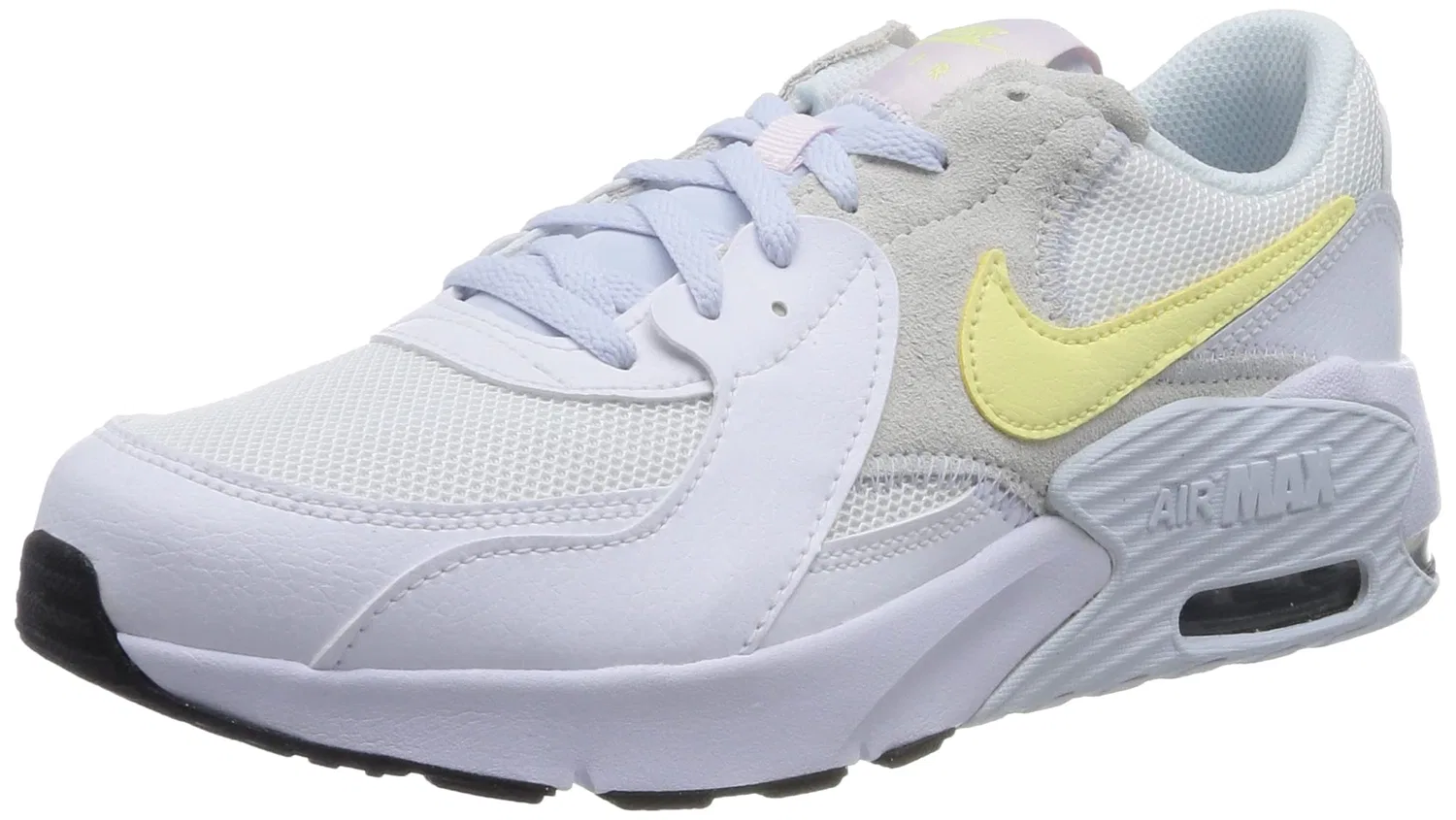 Детские кроссовки для мальчиков с шнуровкой NIKE Air Max Excee NIKE, White Citron Tint Football Grey