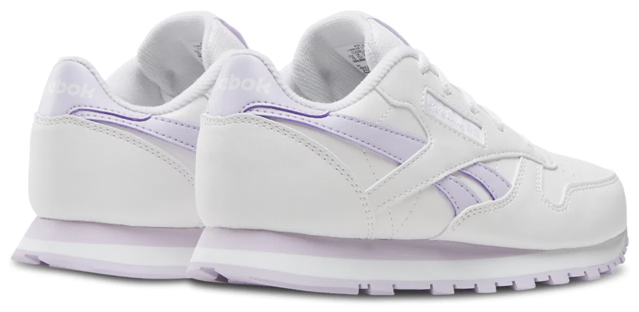 Кроссовки для девочек Classic Leather Reebok, цвет White/Digital Gleam — фото 3