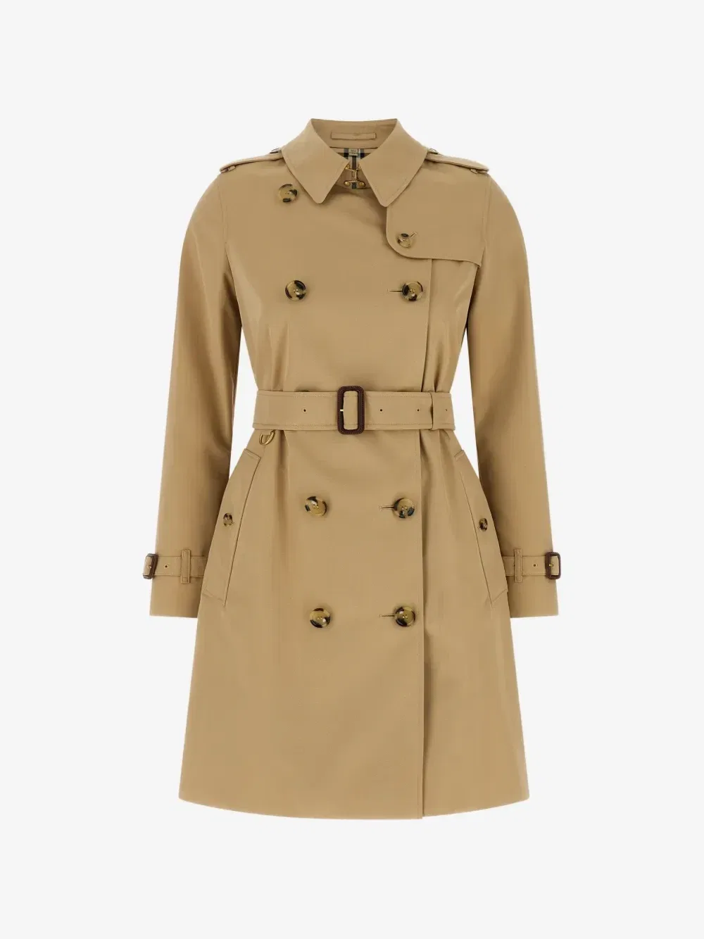 Тренч средней длины Heritage Kensington BURBERRY, бежевый