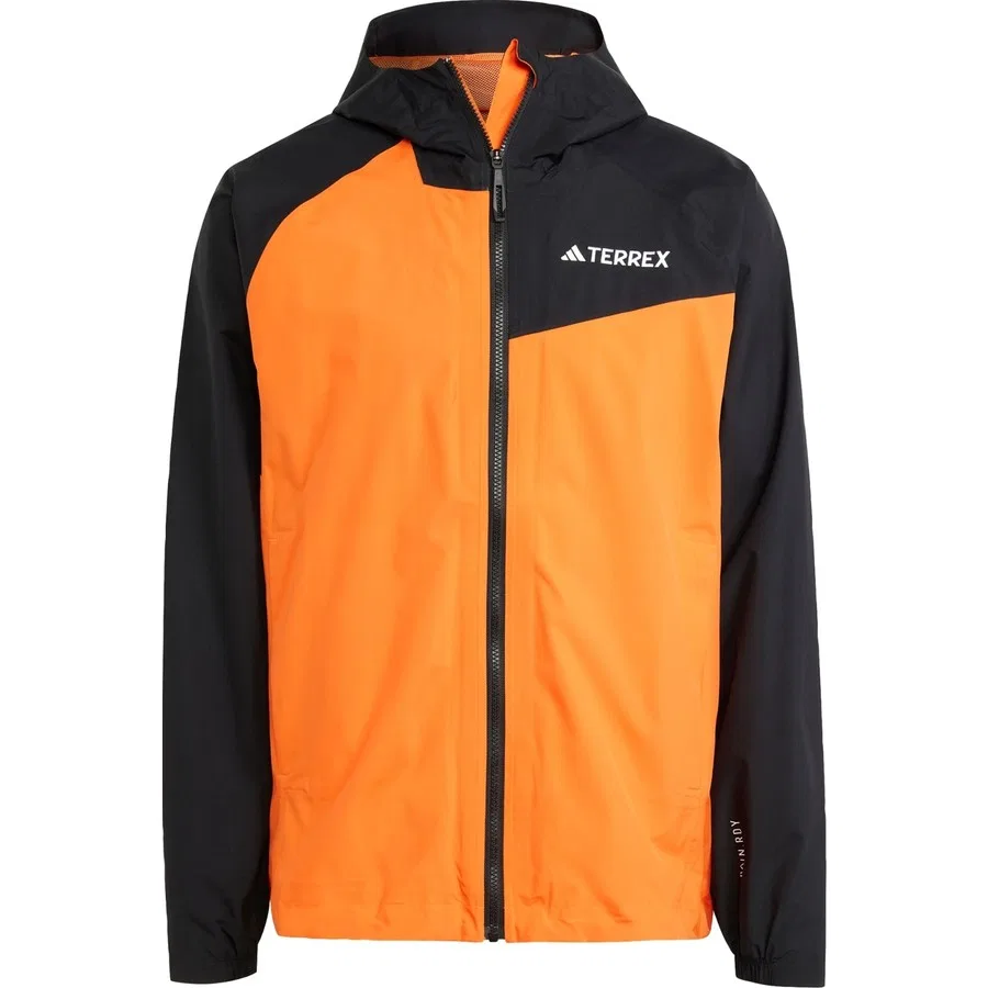 Дождевик с капюшоном Terrex Multi 2L RAIN.RDY adidas, Оранжево-черный — фото 3