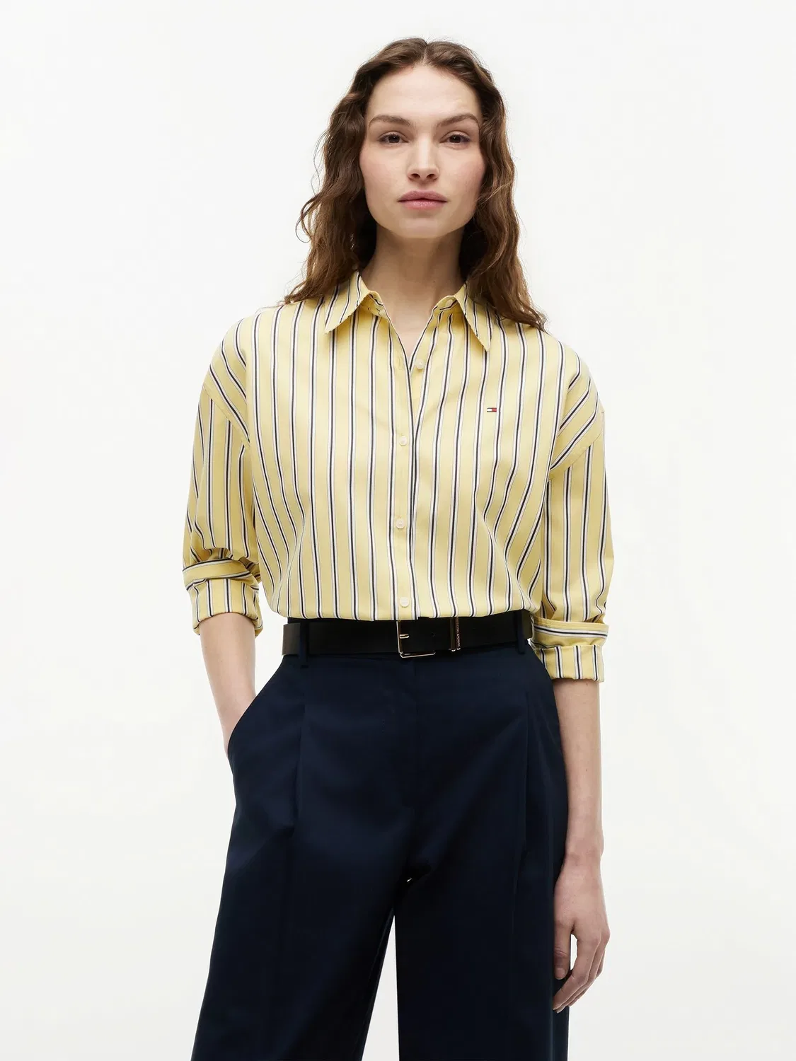 Рубашка свободного кроя Tommy Hilfiger, желтая