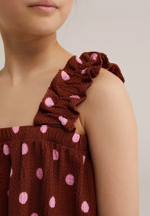 Топ с горошком We Fashion rust brown, коричневый — фото 4