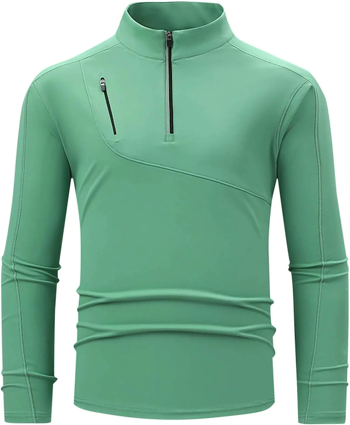 Мужская компрессионная футболка с четверть-застежкой Athletic, Mint Green