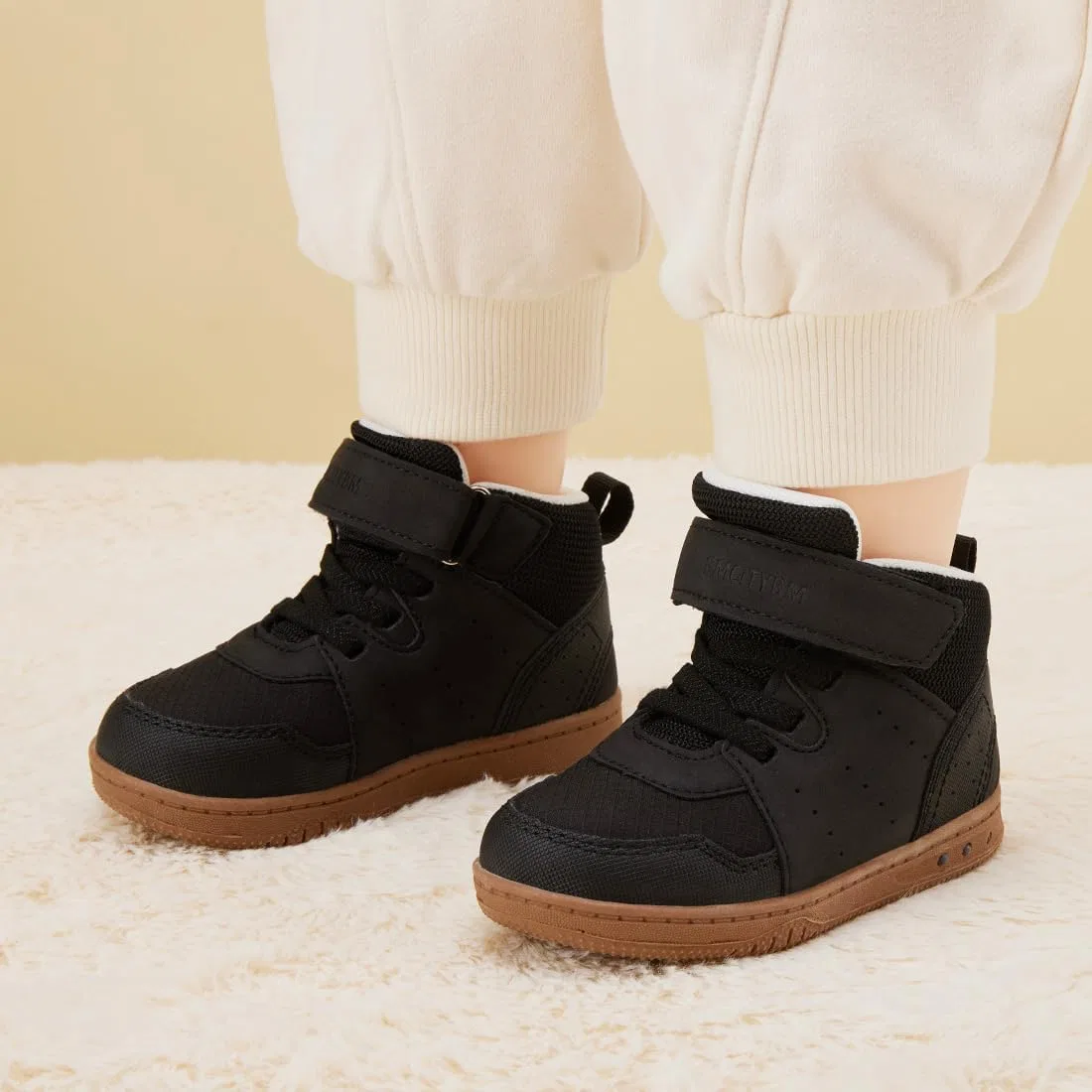 Детские зимние ботинки для мальчиков и девочек BMCiTYBM, Solid Black — фото 2