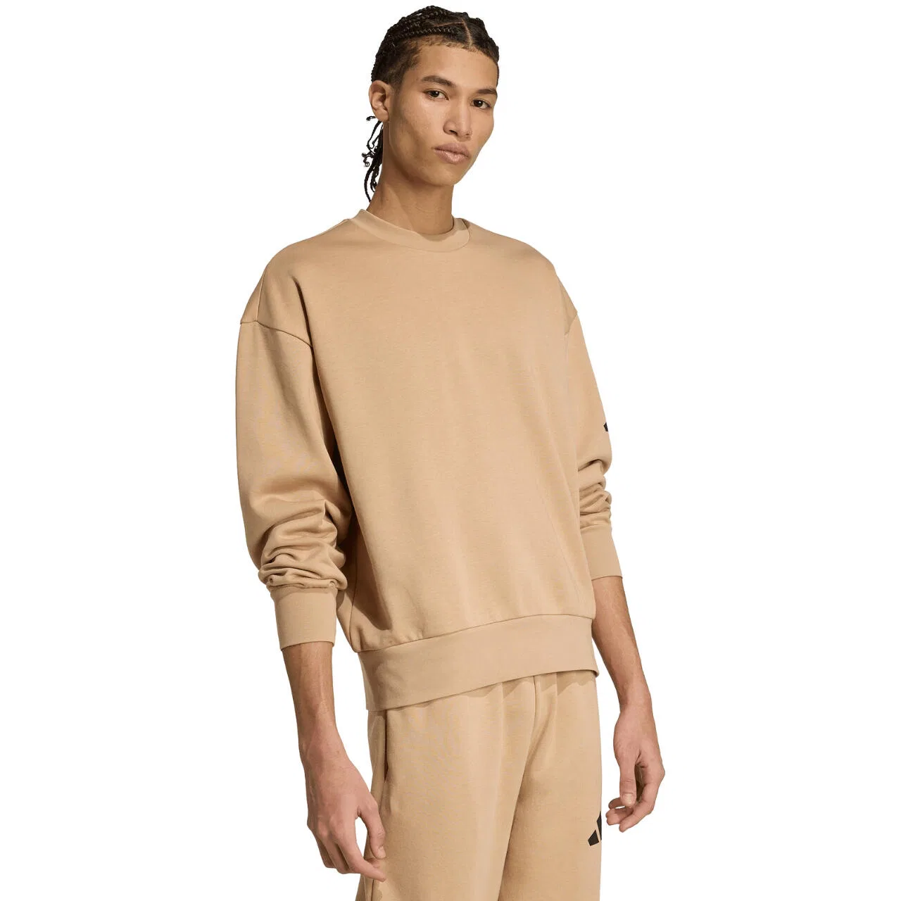 Мужской свитшот свободного кроя Essentials Loose Fit 3 Bar Logo Adidas, Beige — фото 4