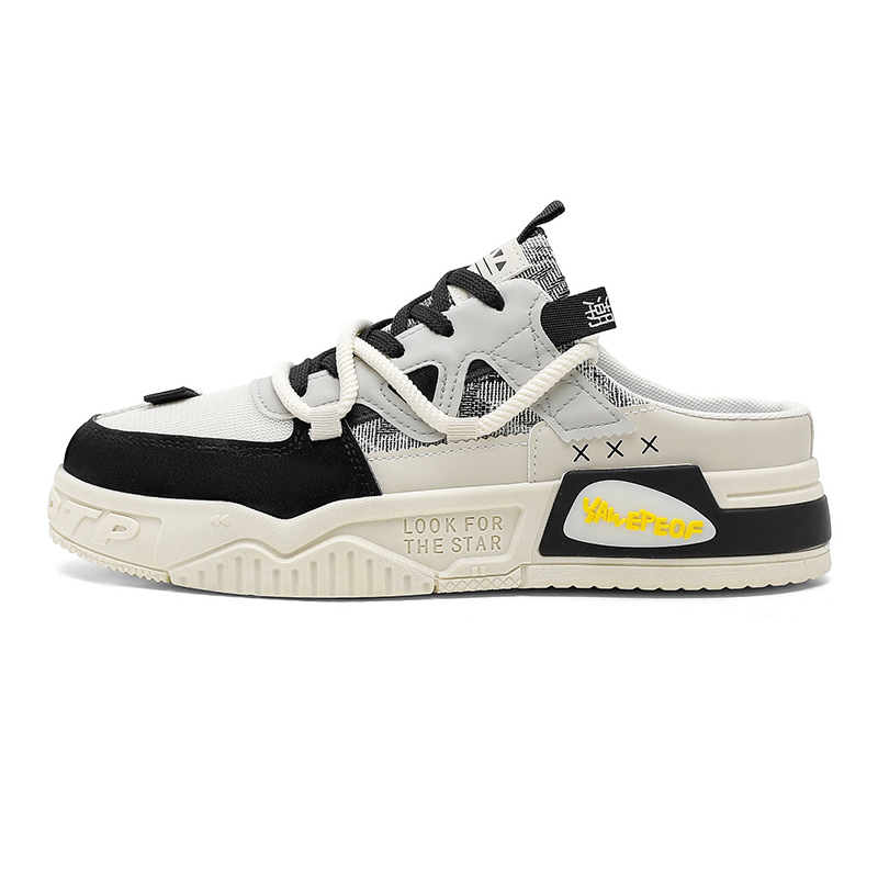 

TELENT Мужские сандалии с закрытым носком, устойчивые к истиранию и запаху, бежево-черные