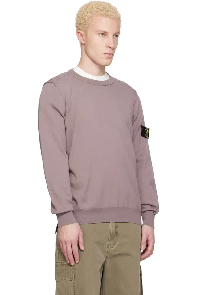 Фиолетовый мягкий свитер из органического хлопка Stone Island — фото 2