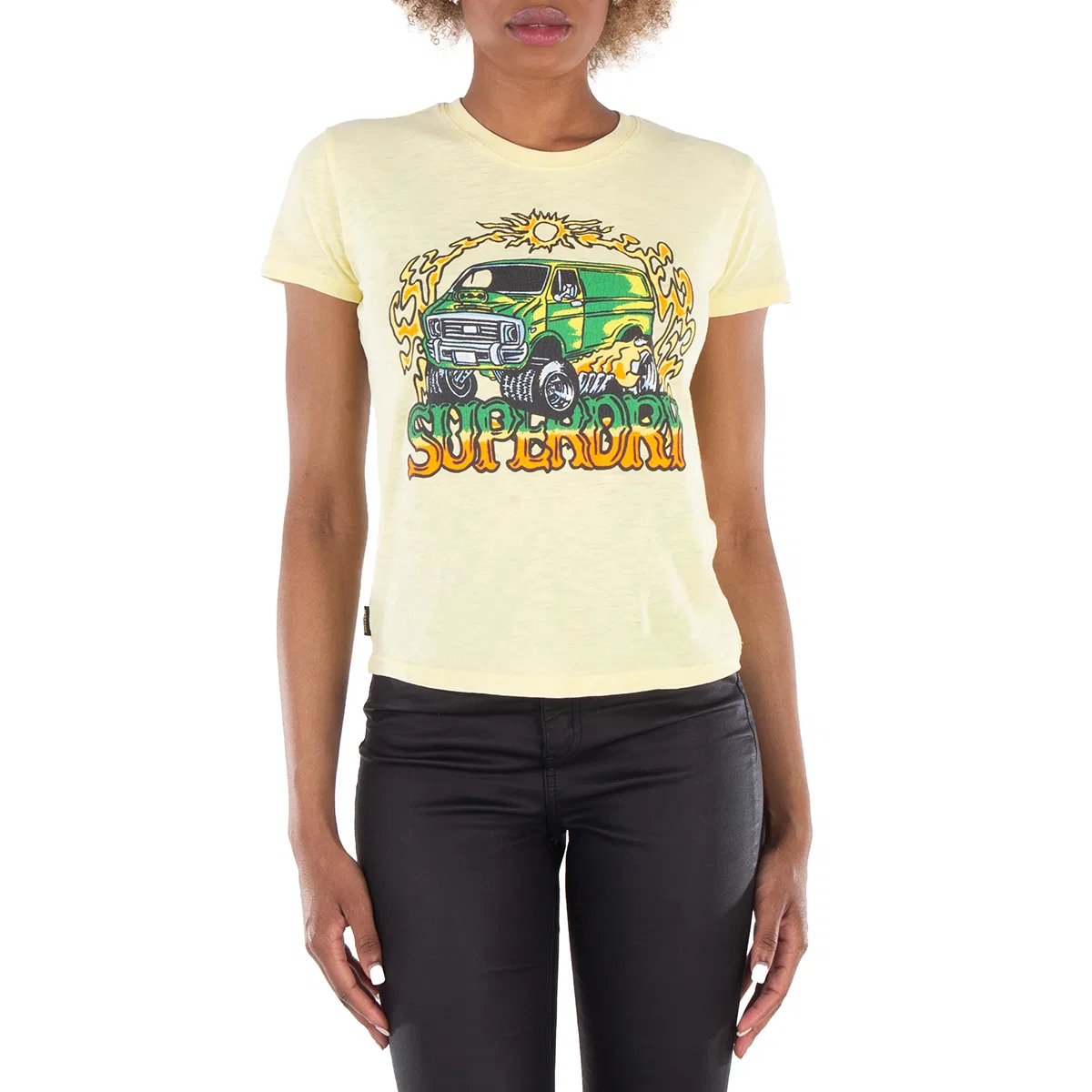 Футболка с принтом Motor Graphic Fitted Superdry, Pale Yellow