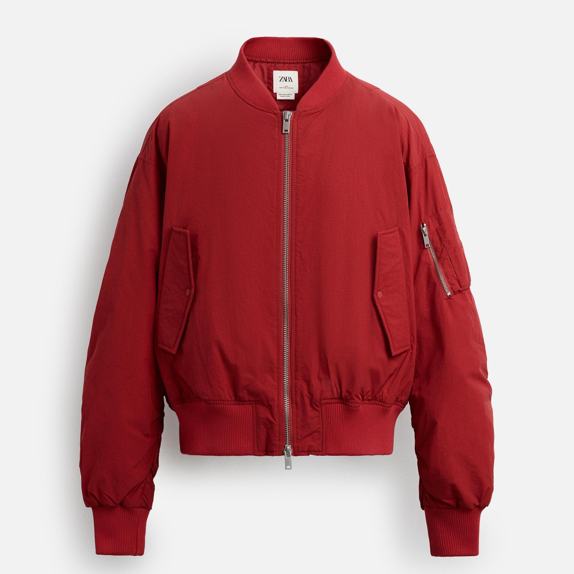 

Куртка-бомбер Zara Limited Edition Padded, красный