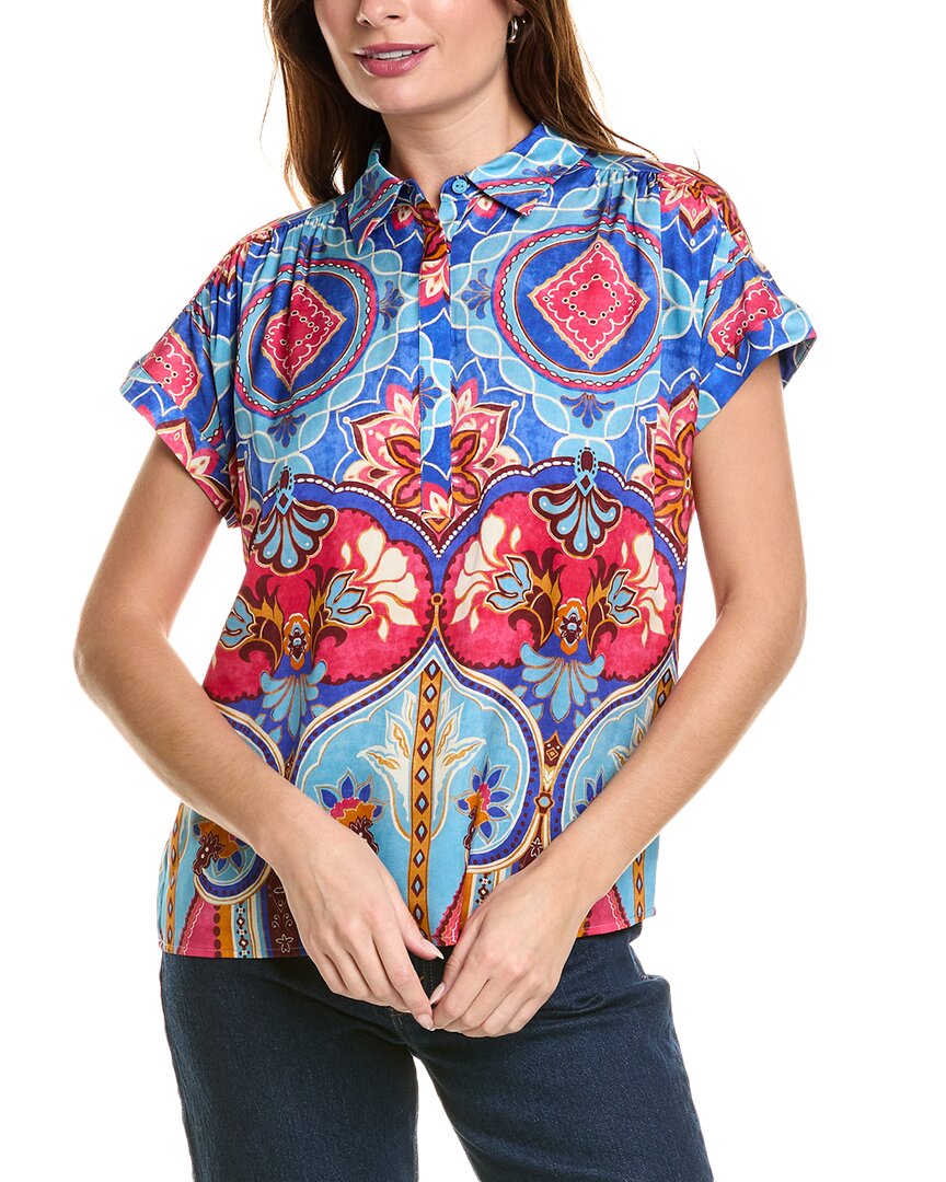 

Рубашка Elie Tahari из смесового шелка, цвет multi