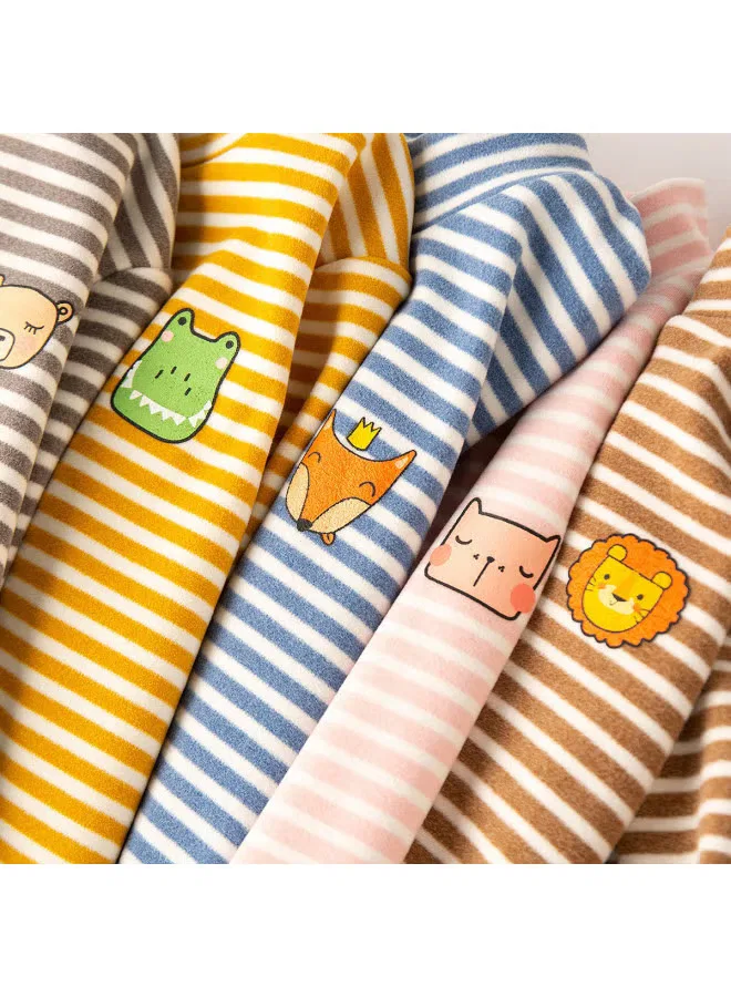 Лонгслив с высоким воротом с полосками Doodle Home, синий — фото 3