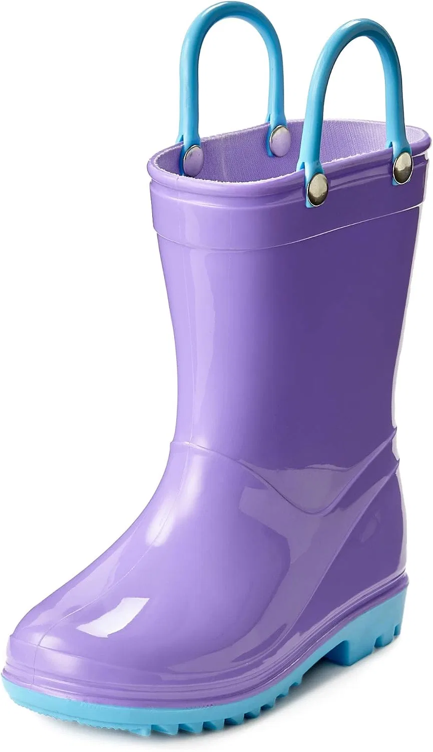 Детские сапоги дождевые с принтом Puddle Play, Lavender Turquoise Trimming