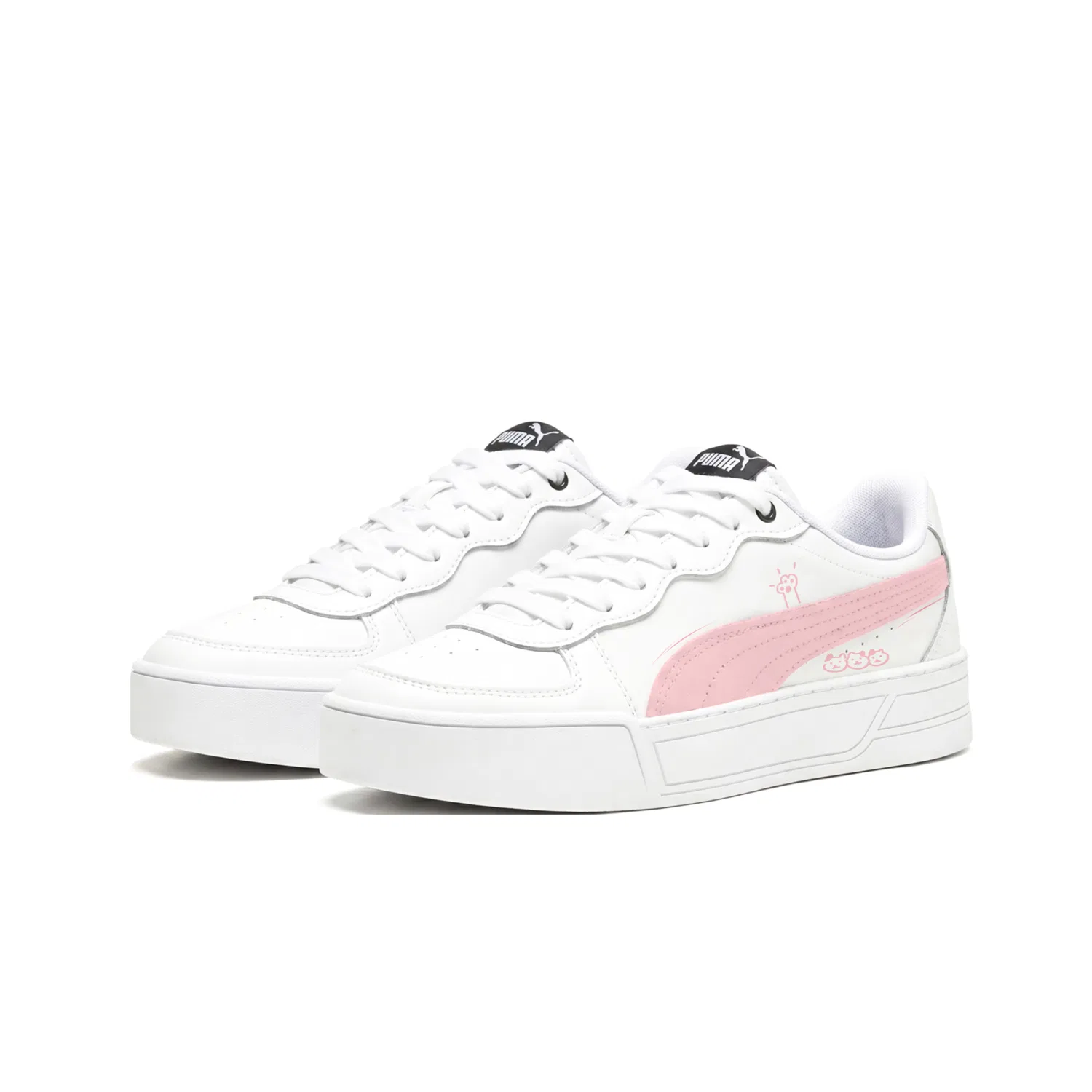 Детские кроссовки-скейтборд с принтом котика PUMA Skye, White — фото 4
