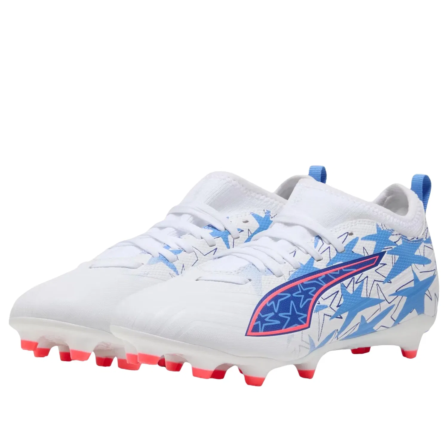 Детские футбольные бутсы для школы с шнуровкой Ultra Match PUMA, белый — фото 2