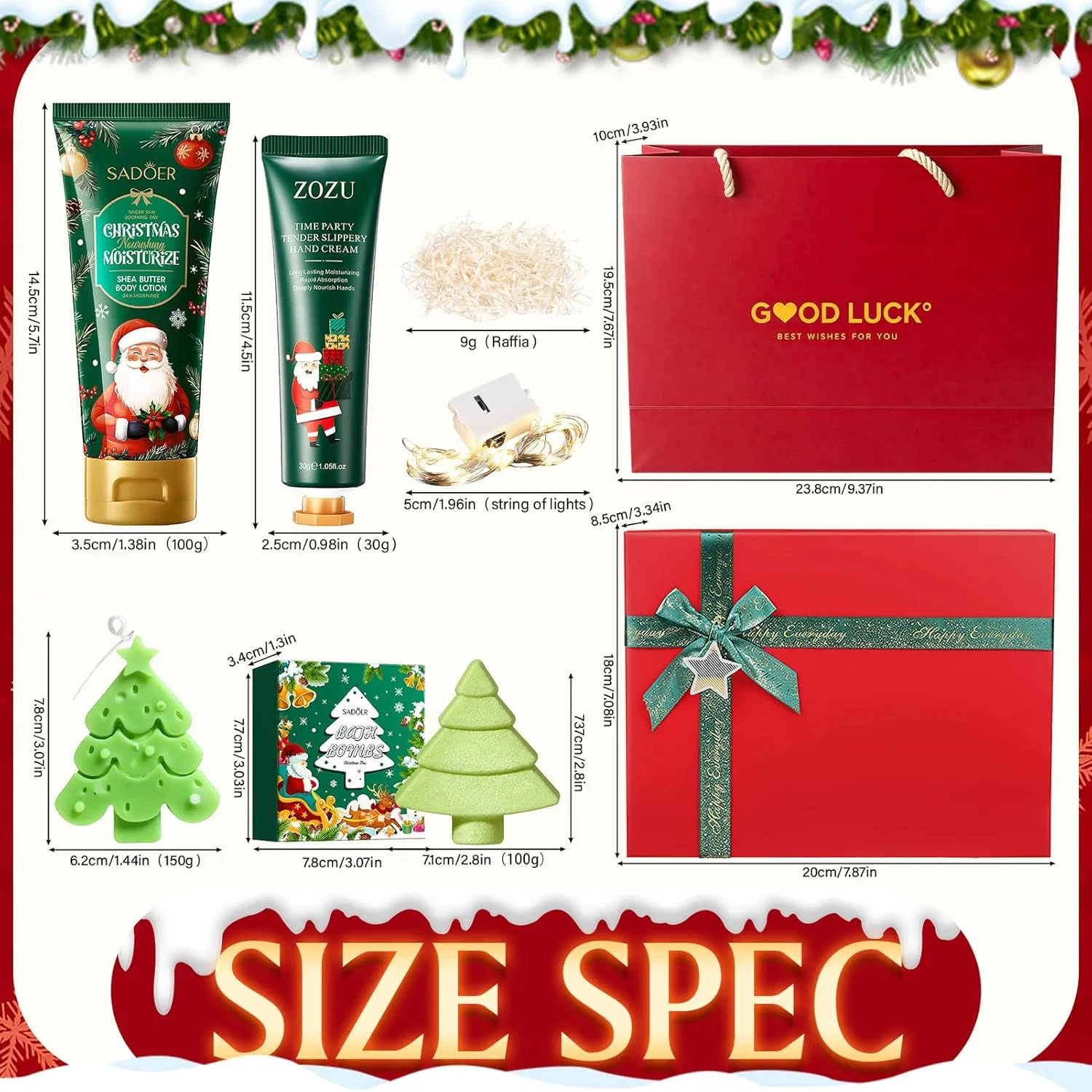 Набор для ванны, подарок на Рождество, Body Lotion 100 мл, Hand Cream 100 г, Bath Bomb, Candle, exatta — фото 2