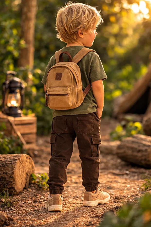 Детские брюки для мальчиков габардиновые cargo Nanica, Khaki — фото 2