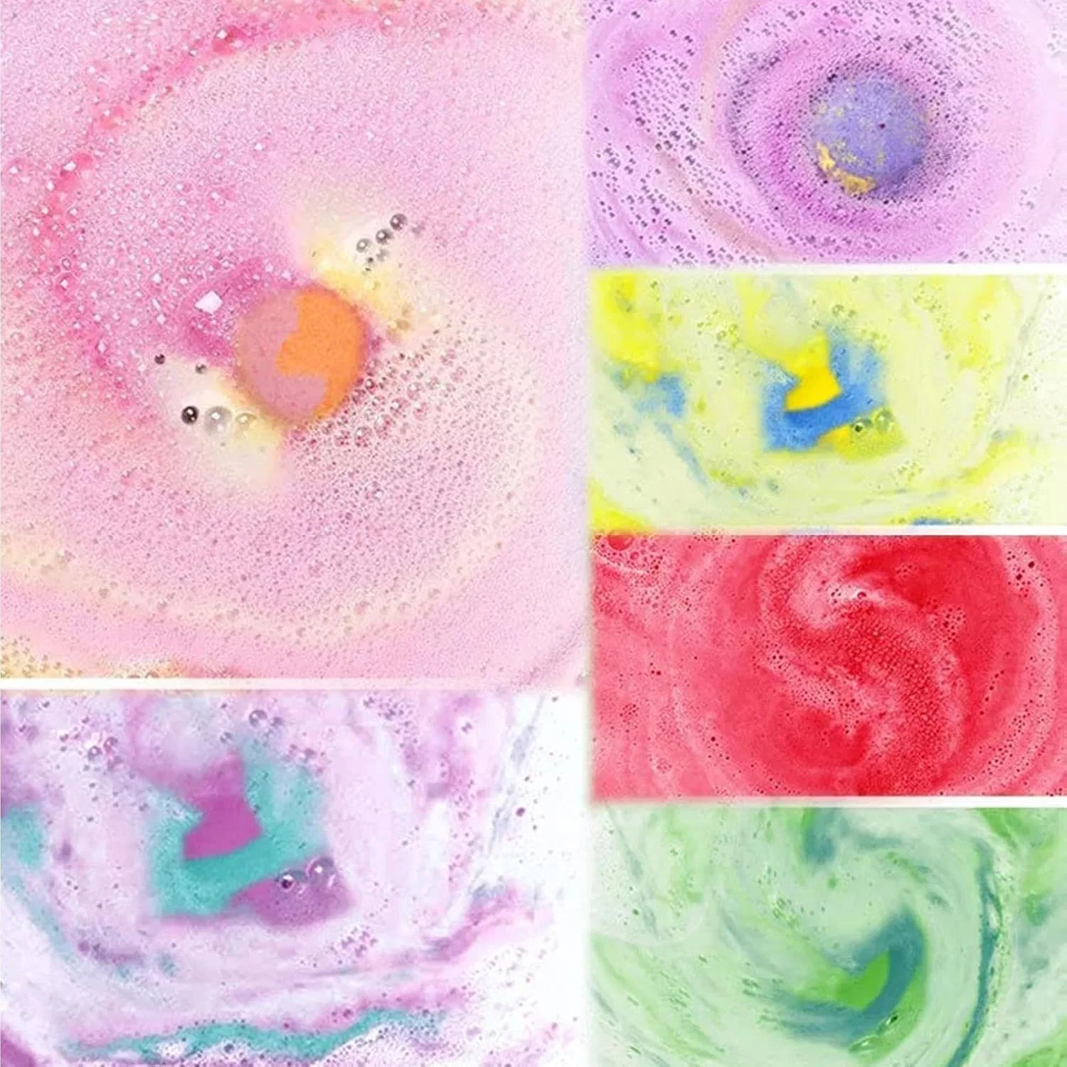 Бомбочки для ванны, 12 шт, 4,7 см, органические, Rainbow, Mehrfarbig Generisch — фото 4