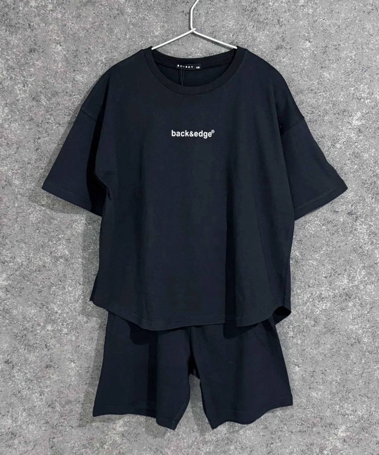 Детский комплект из футболки и шорт с принтом Oversize Set Up SHISKY, Black — фото 3