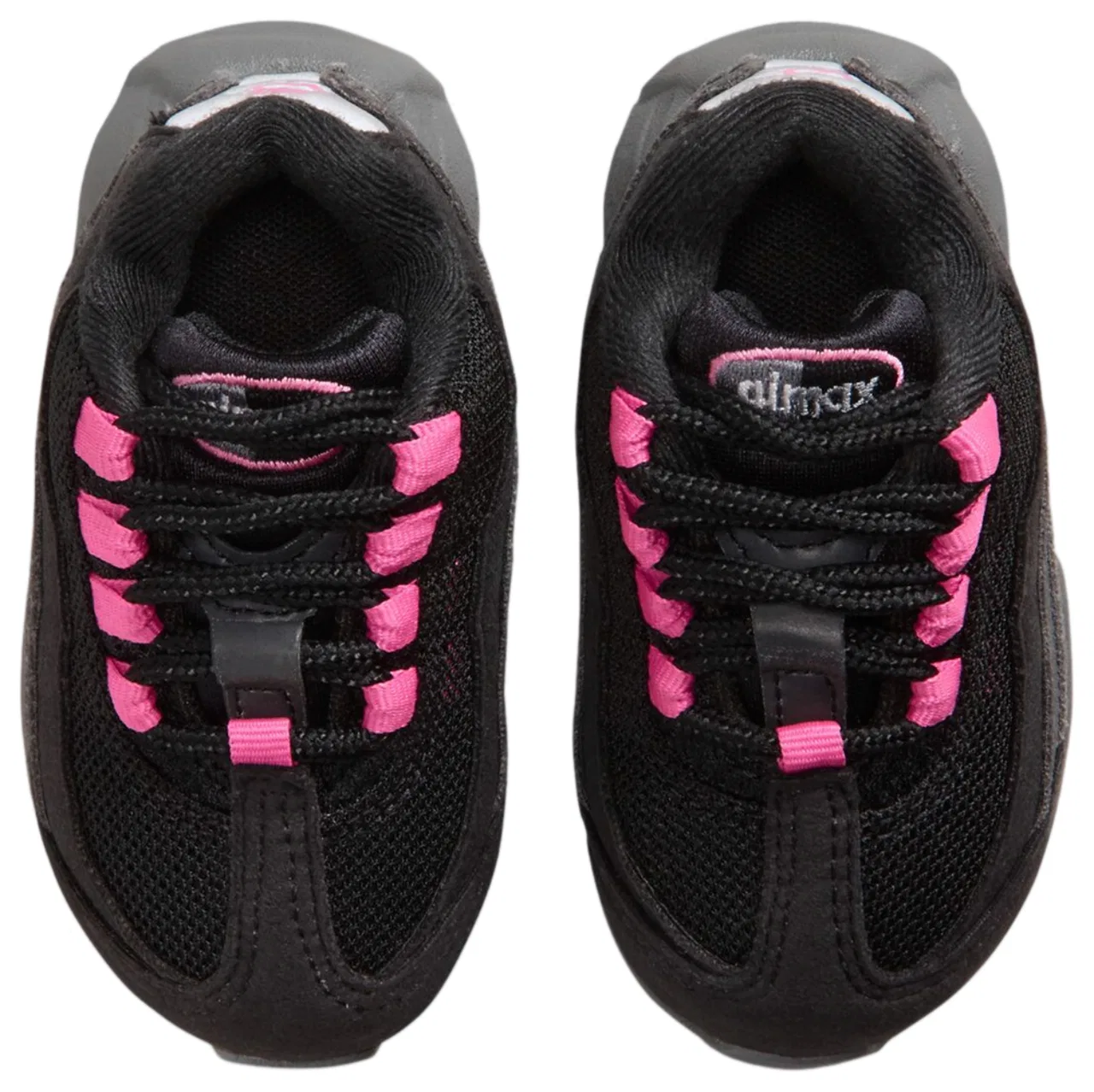 Детские кроссовки для мальчиков с амортизацией Air Max 95 Nike, Cool Gray/Black/Playful Pink — фото 4
