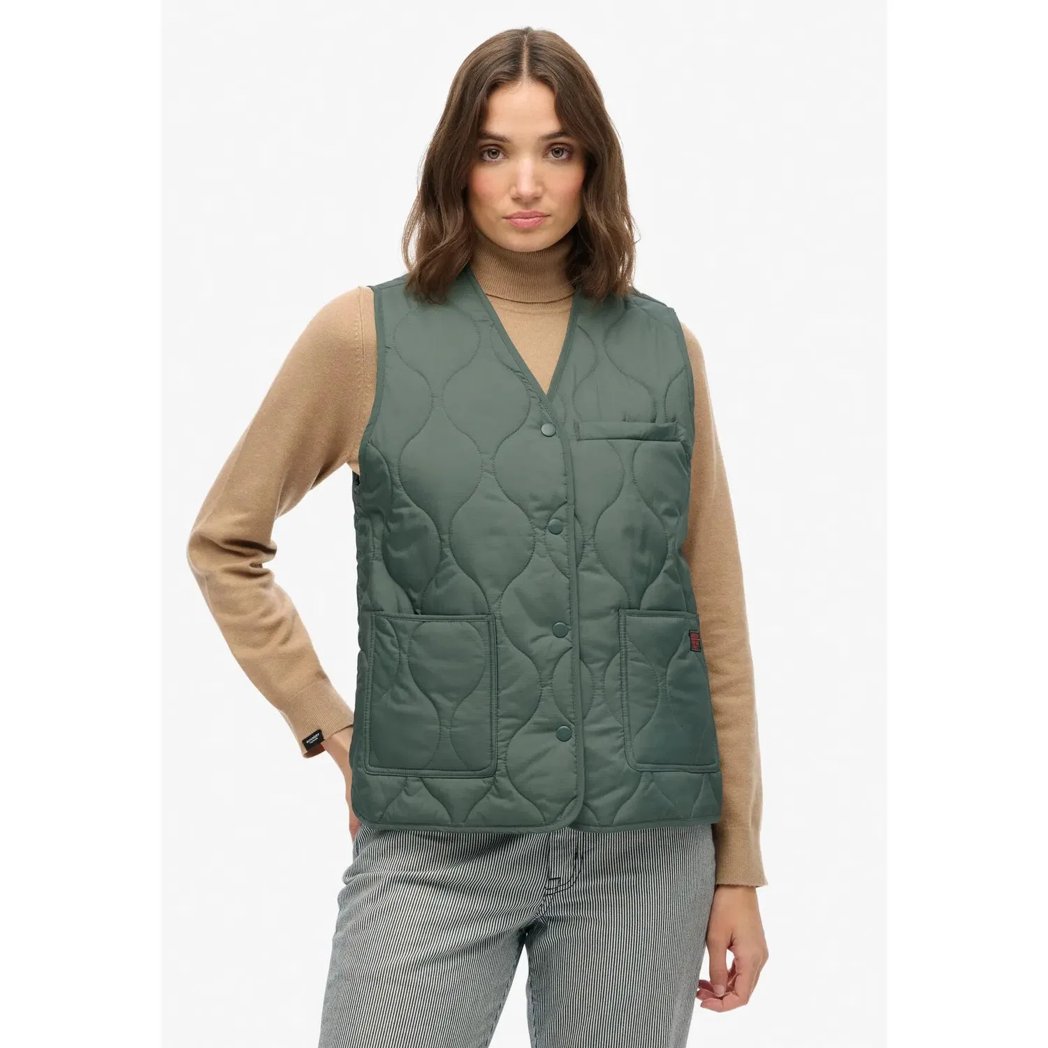 Женская стеганая куртка Quilted Lite Superdry, Цвет Grun Karibikgrun Melezegrun — фото 2