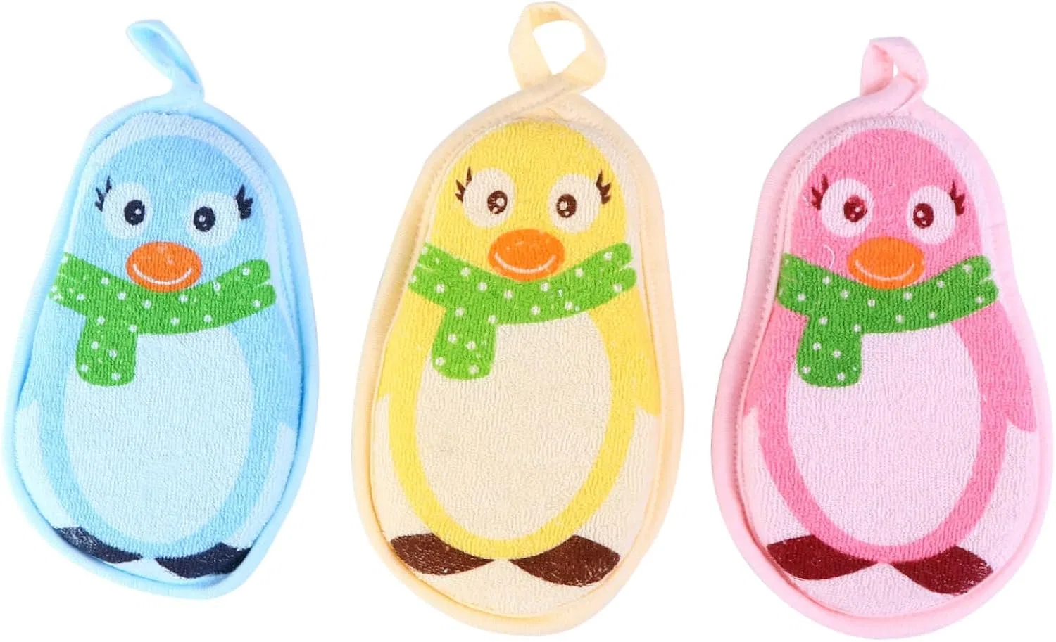 Набор мочалок для ванны из хлопка, 3 шт, Beatifufu, 40 г, Assorted Colours