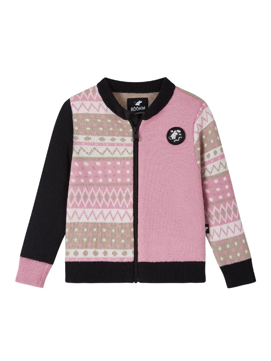 Вязаный кардиган Reima "Moomin Idelar" розового цвета