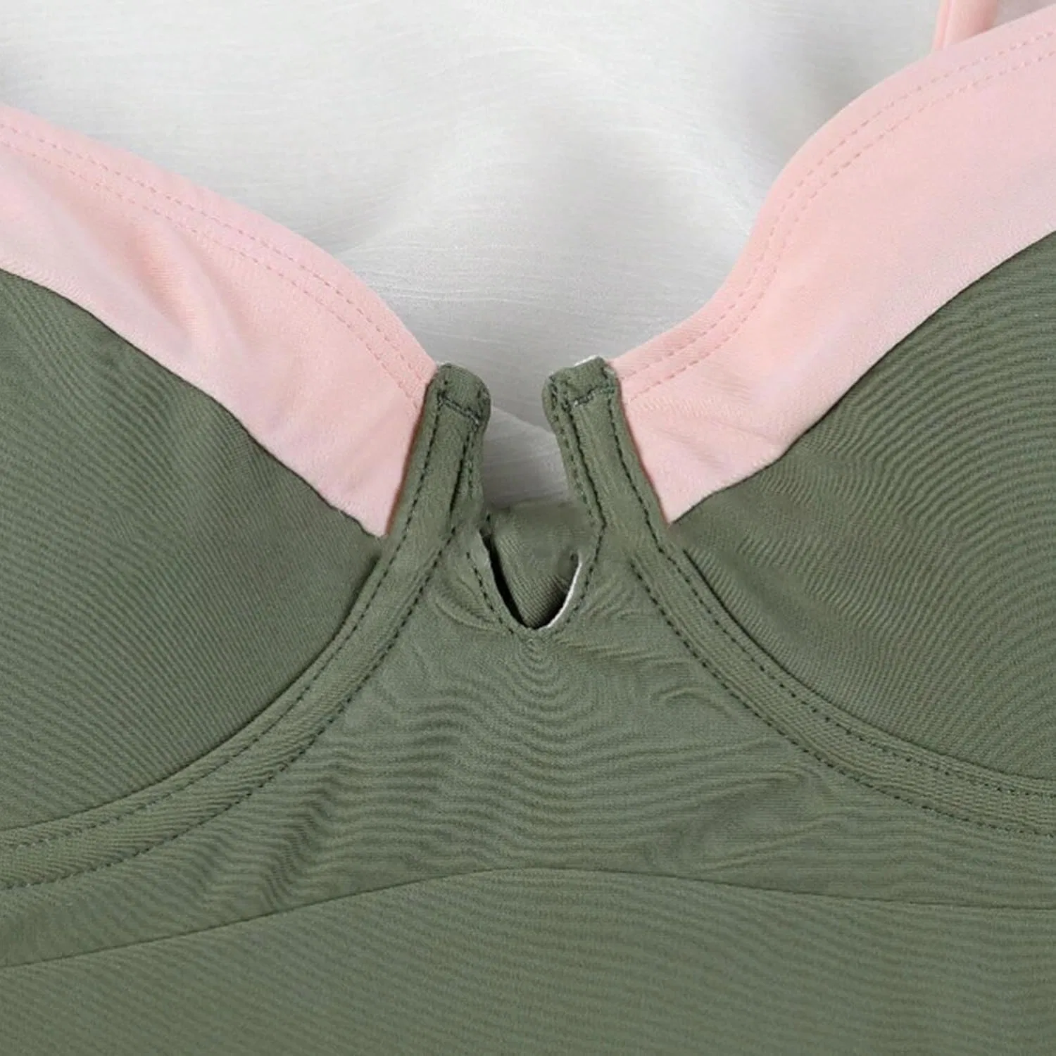 Женский цельный купальник утягивающий Slimming Solid, Army Green — фото 4
