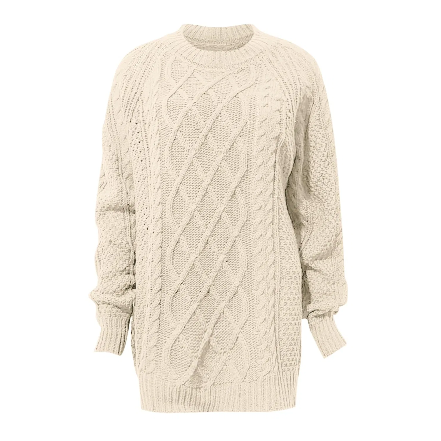 Женский свитер оверсайз с высоким воротом Chunky Knit Sweater, Wh2 — фото 4