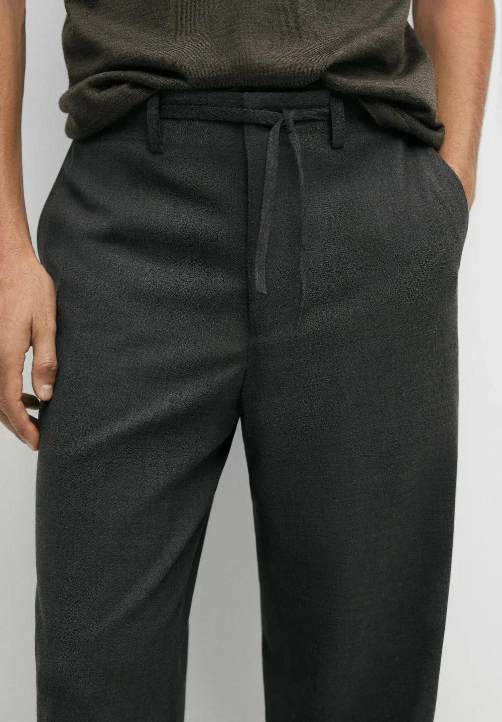 Брюки из 100% шерсти Massimo Dutti, Grey — фото 4