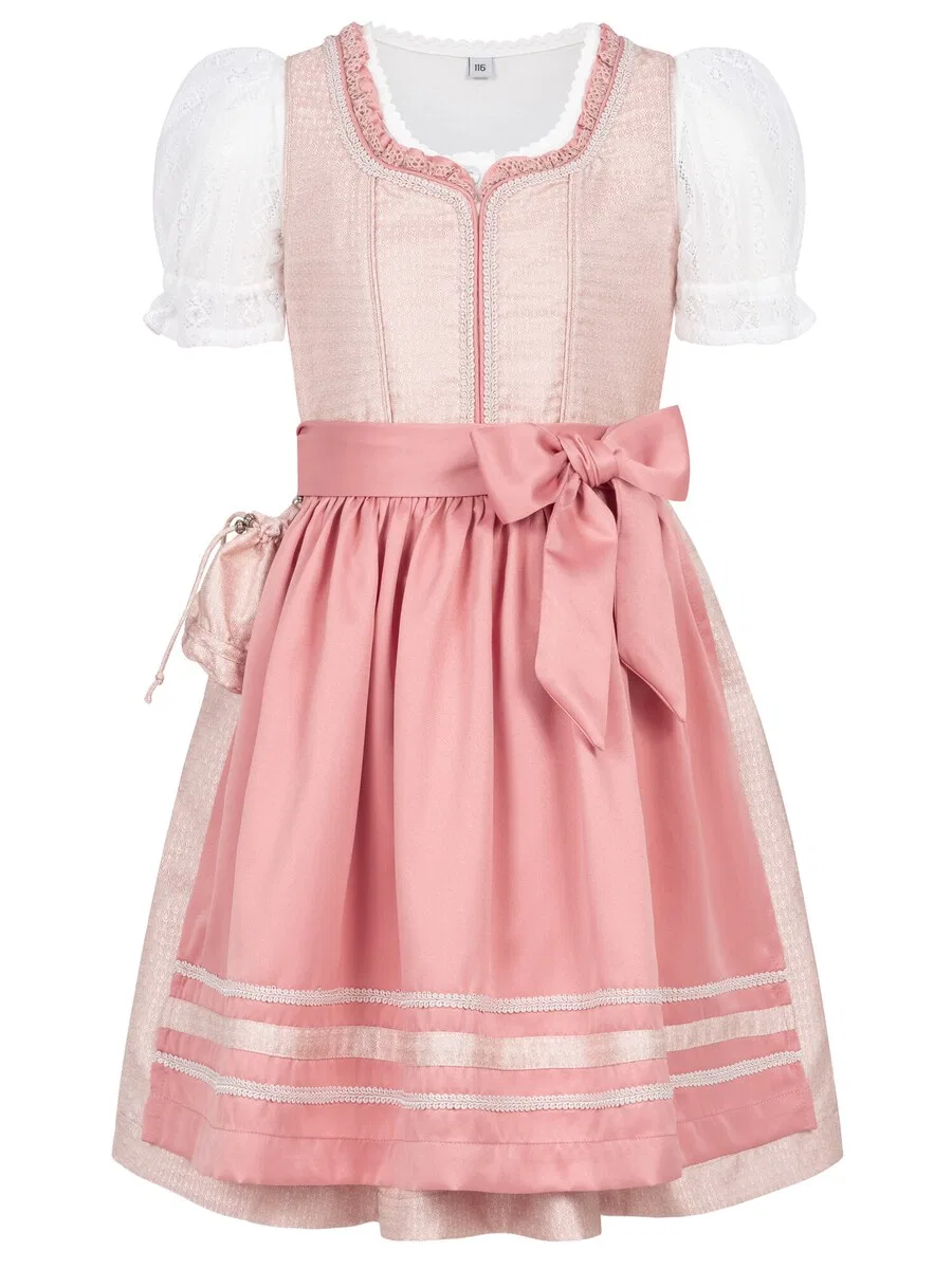 Платье Trachtenhof Nubler 'Kinderdirndl 3-teilig Lisa' оранжевого цвета