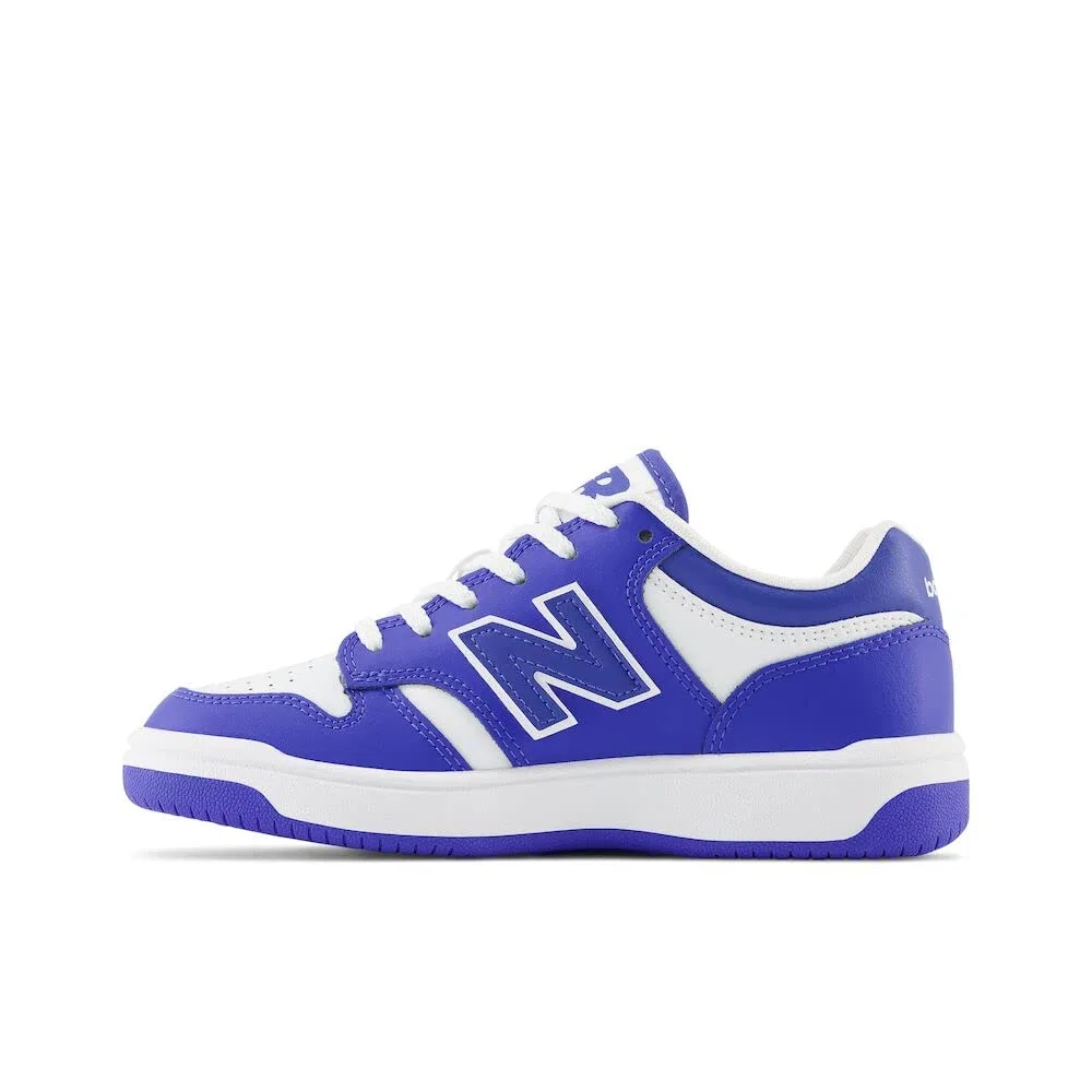 Детские кроссовки для мальчиков кожаные 480 V1 Lace-up New Balance, Blue — фото 2