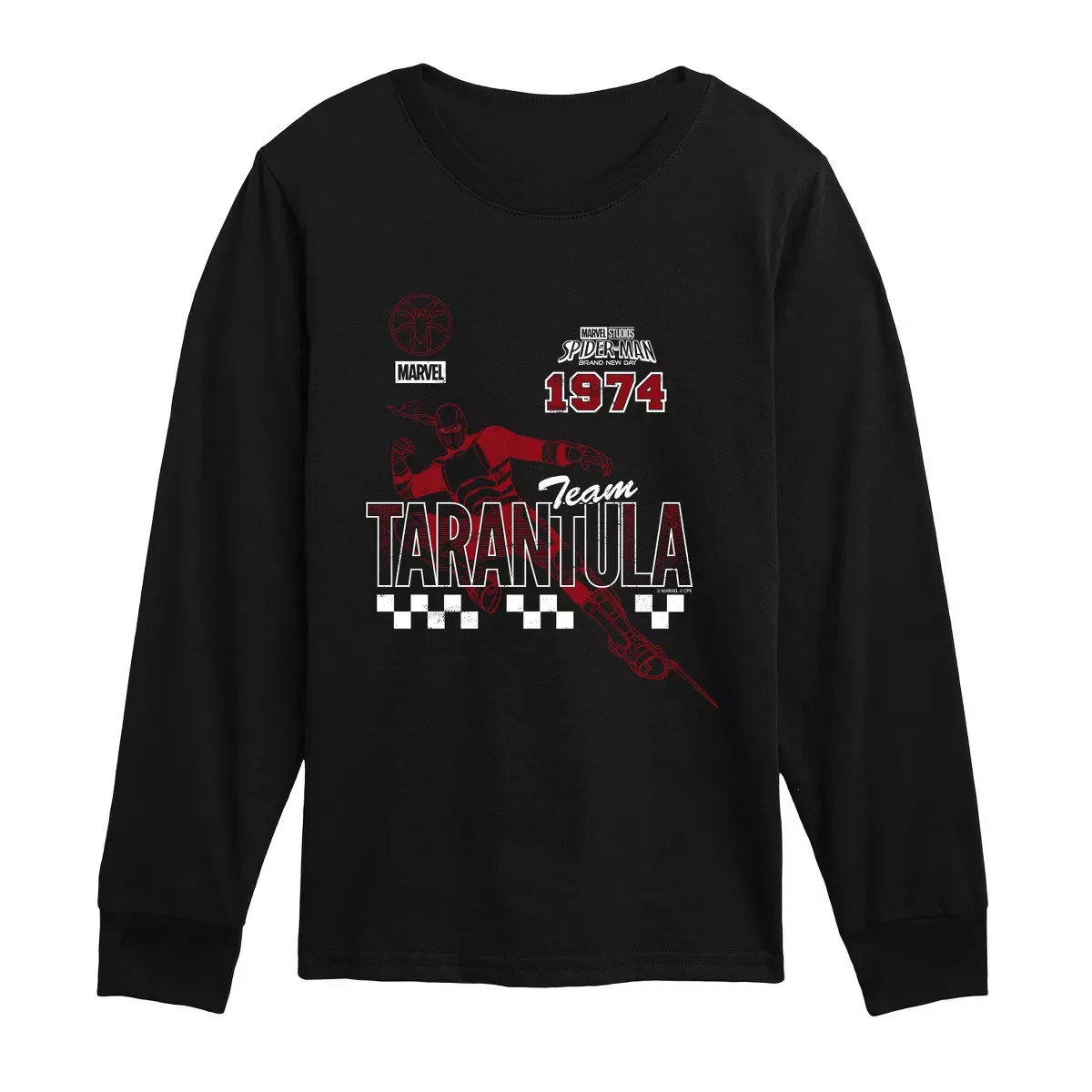 Детское лонгслив для мальчиков с принтом Tarantula Jersey Spider-Man, Black