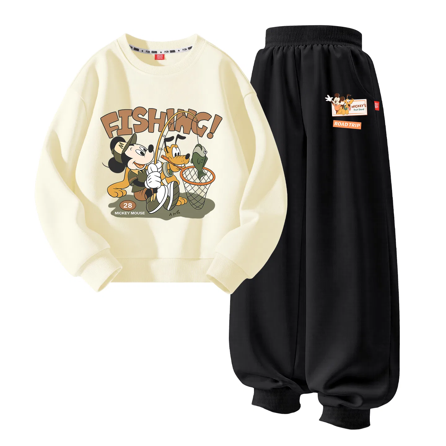 Детский спортивный костюм с принтом Disney Di Fishing Crumble Yellow+Di Happy Logo K Black