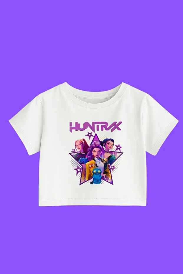 Детский топ для девочек с принтом K-Pop demon hunters huntrix Mech Butik, White (Star)