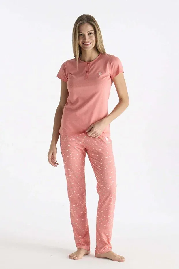 Женская пижама с коротким рукавом U.S. Polo Assn., Salmon