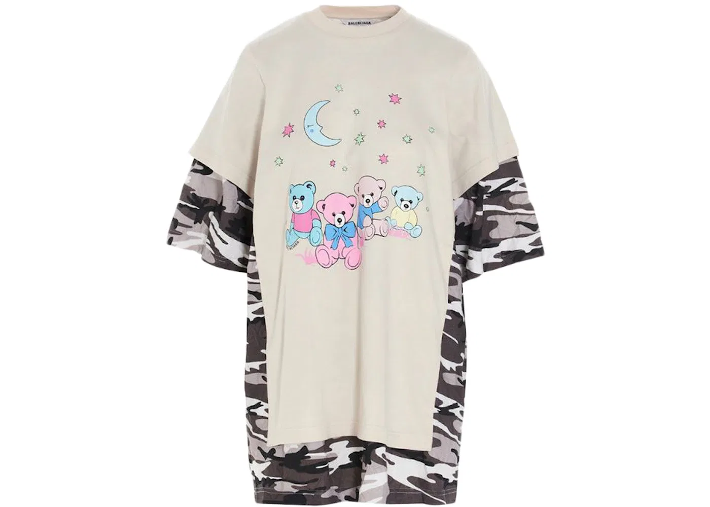 Женская футболка оверсайз с принтом Balenciaga Love Bear, Camo