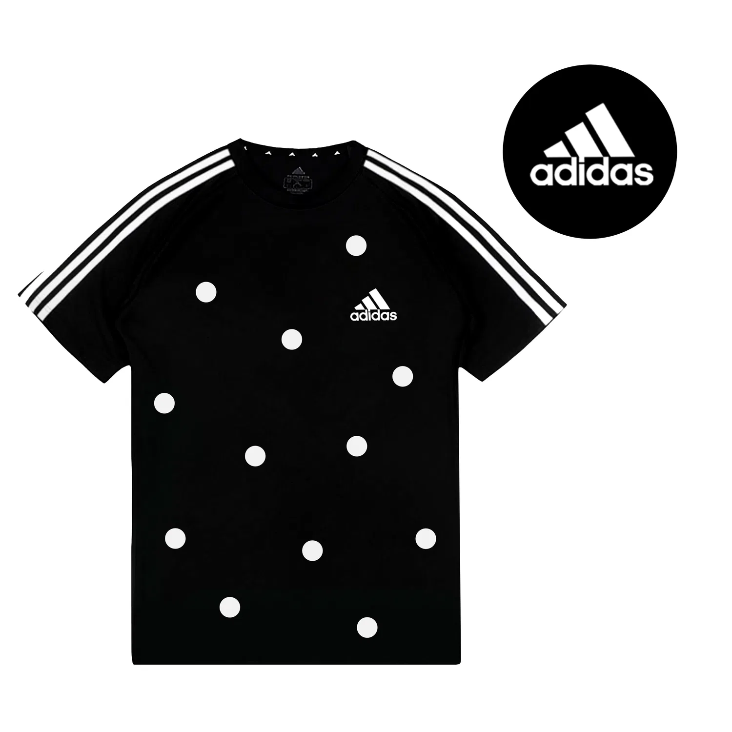 Футболка с тремя полосками, повседневная, Adidas, Black — фото 3