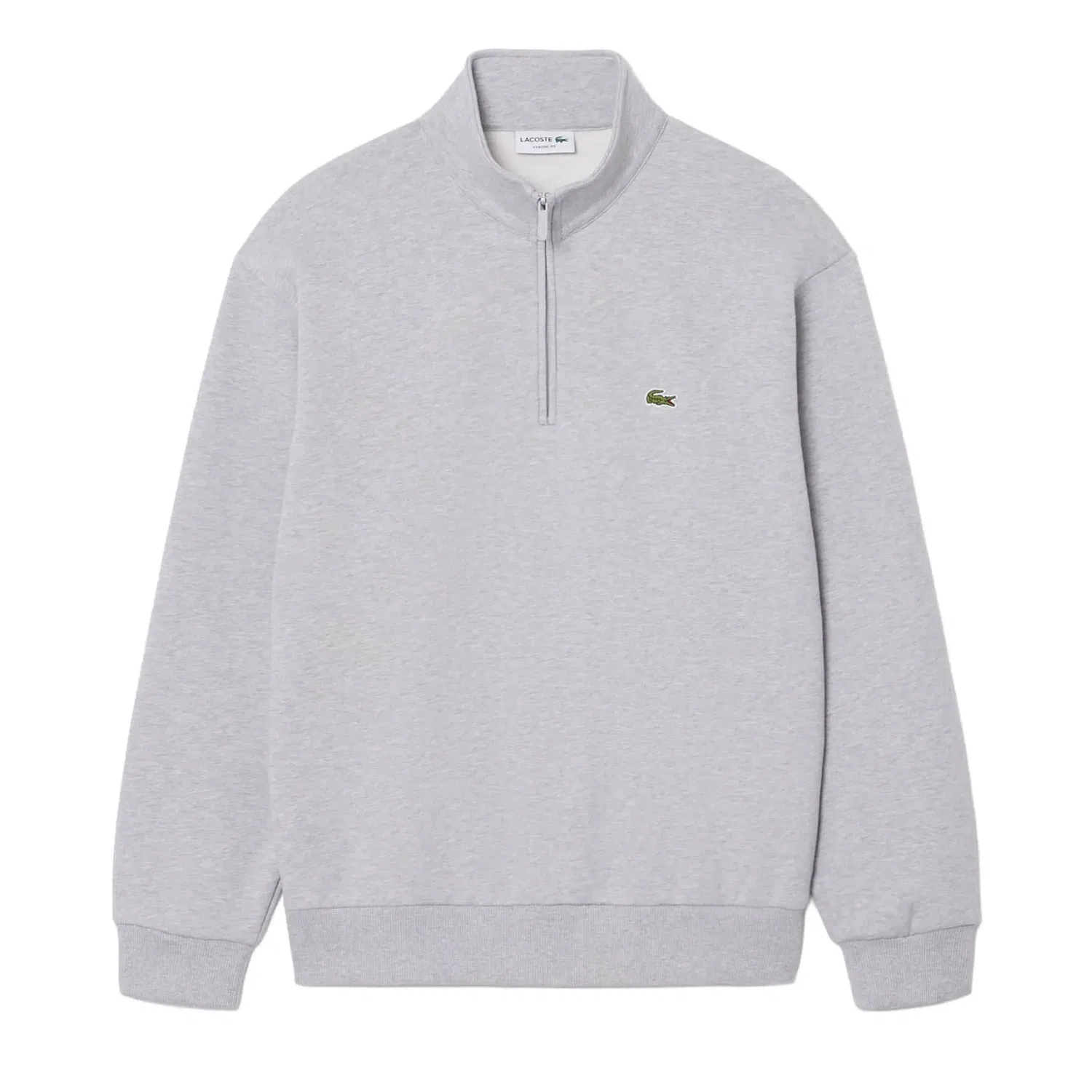 Мужское флисовое худи с воротником-стойкой Lacoste, Light Grey