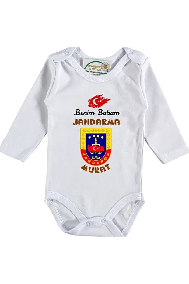 Детское боди с длинным рукавом My Father Is The Gendarmerie Asilcomkids, White