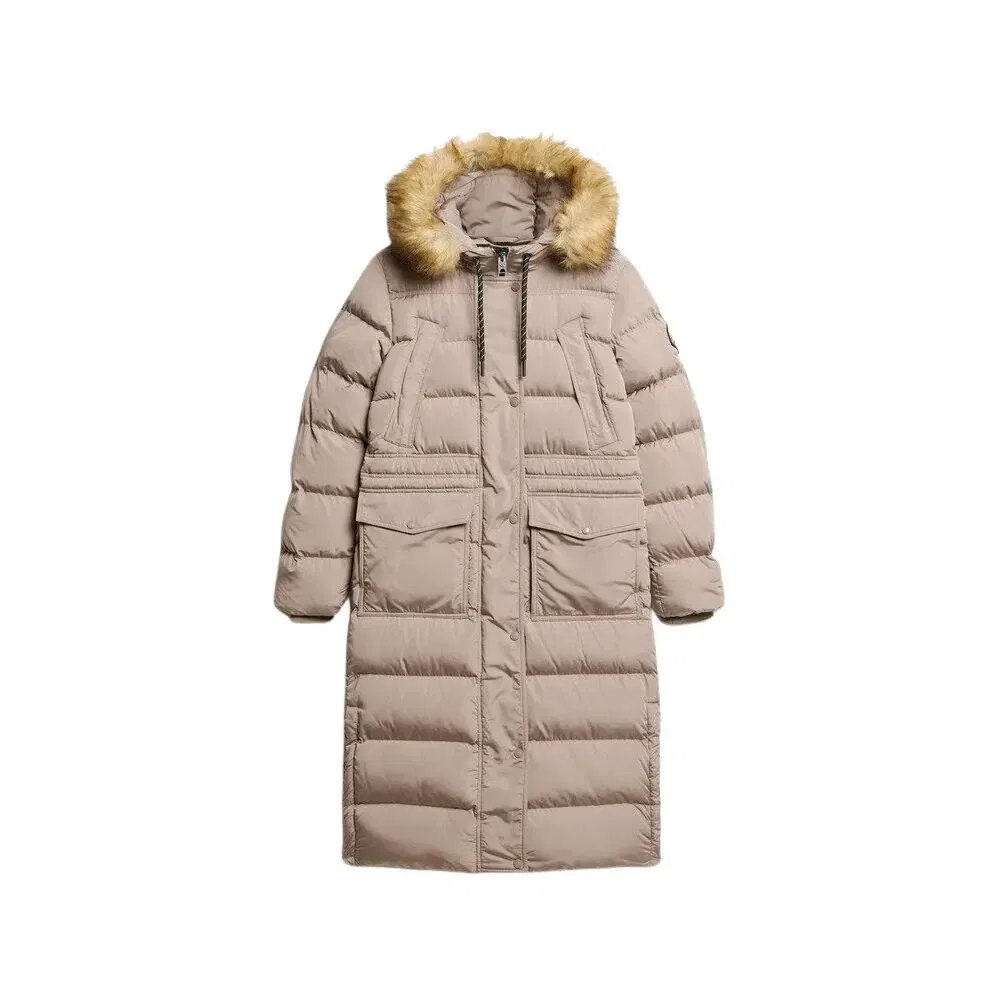 Женский длинный искусственный меховой плащ Everest Superdry, Beige