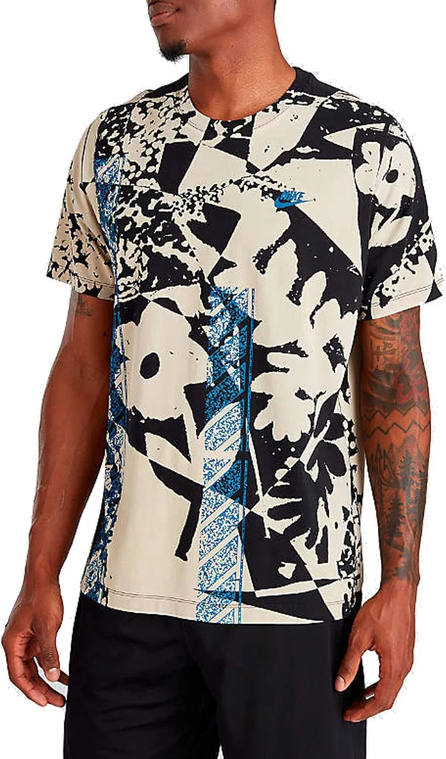 Nike Floral Stencil (5-Pack) мужская футболка для активного отдыха, черный/бежевый/синий — фото 2