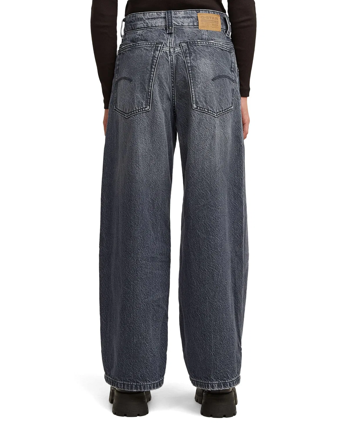 Джинсы свободные с высокой посадкой Skater High Loose G-Star Raw, темно-синий — фото 2