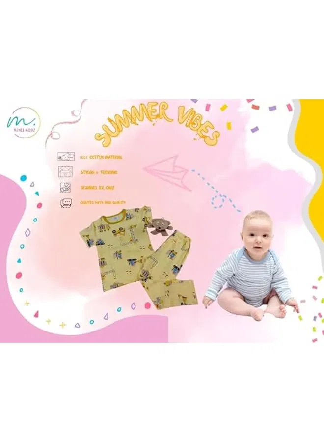 Miniimodz Комплект пижамный с принтом строительной техники Minii modz, коричневый — фото 3