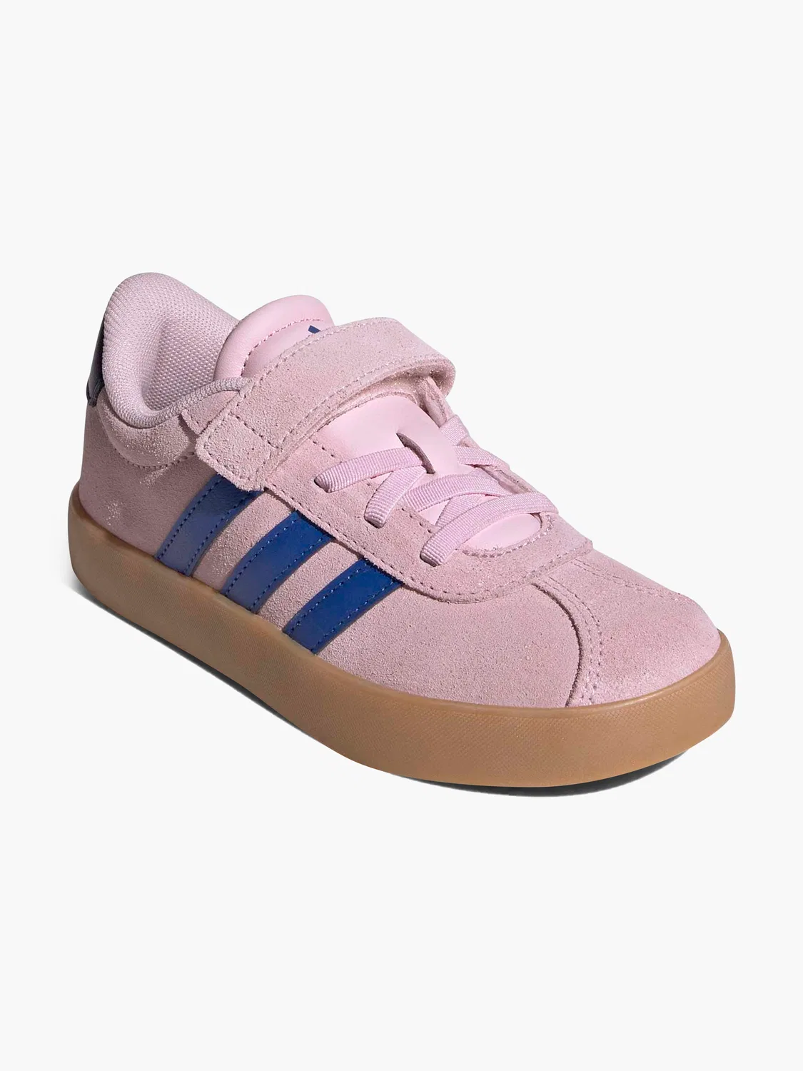 Детские кроссовки на липучках Adidas VL Court 3.0 EL C, розовый — фото 2