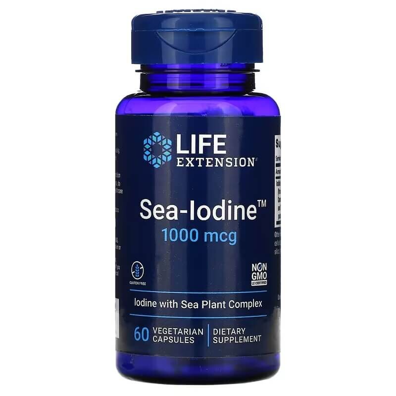 

Морской йод Life Extension 1000 мкг, 60 капсул