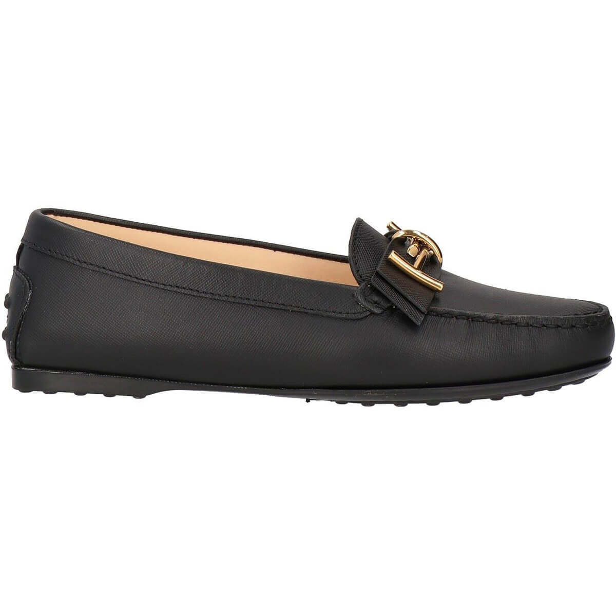 Лоферы Tod's с золотым декором, черный