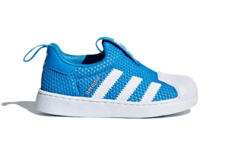 Детские кроссовки для малышей с дышащим верхом Superstar Collection 360 I Breathable Adidas Originals, Blue White — фото 4