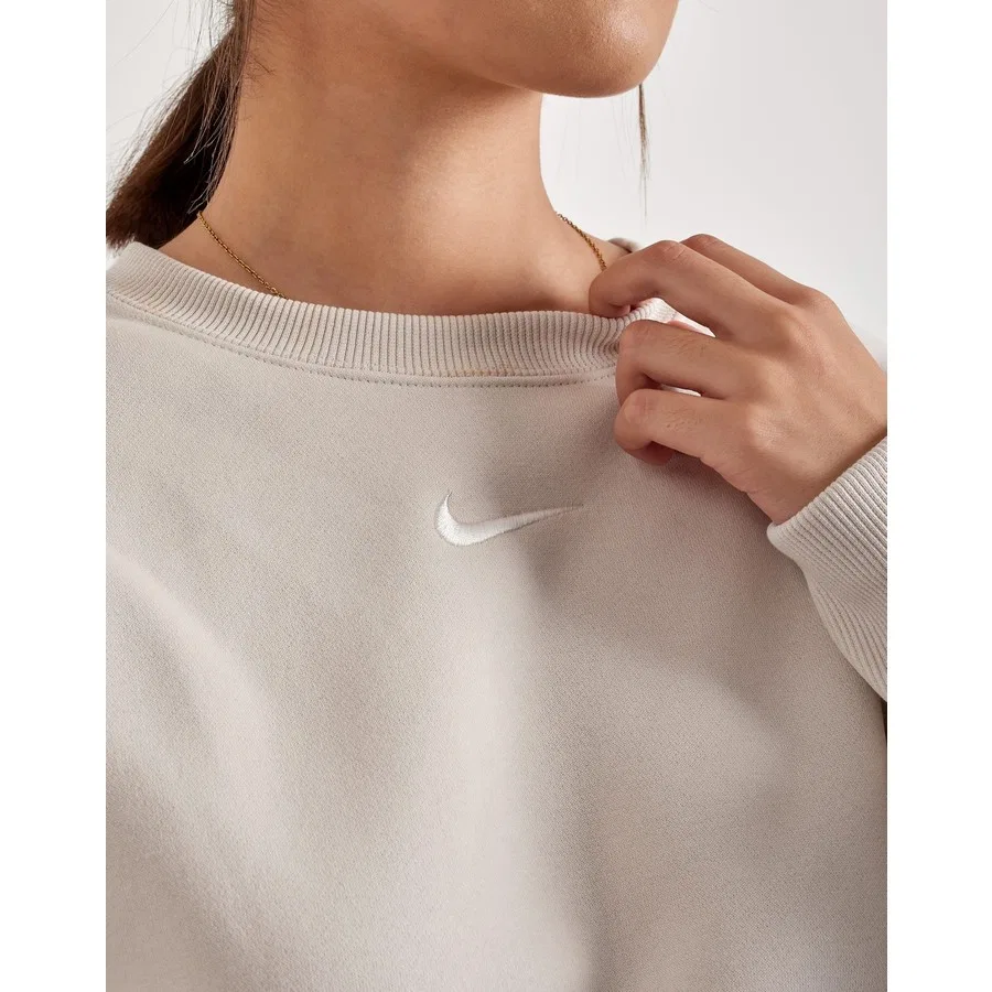 Женский свитшот оверсайз из флиса Sportswear Phoenix Fleece Nike, Бежевый — фото 2